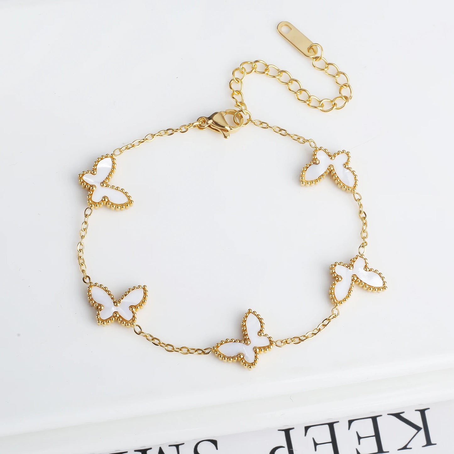 Classic Gold Plated Stainless Steel Butterfly Bracelet 🦋