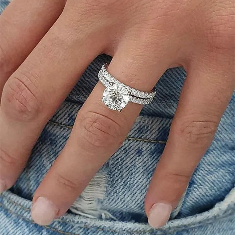 Elegant CZ Silver Ring