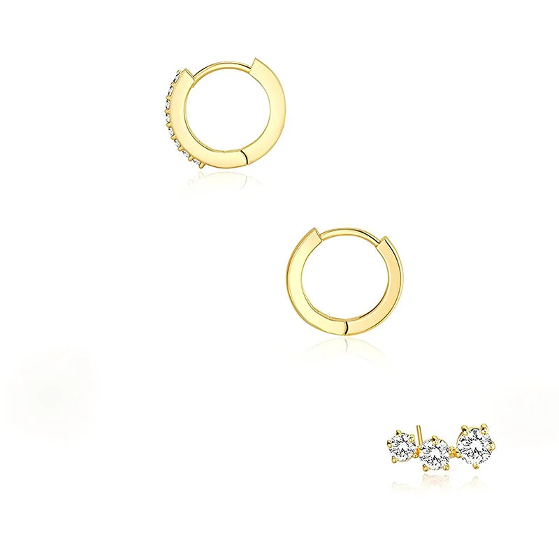 Minimalist Zircon Hoop Earrings – Timeless Elegance ✨