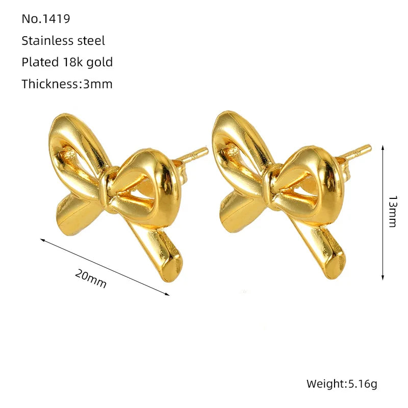 Ribbon Bow Stud Earrings – A Chic Twist to Your Style