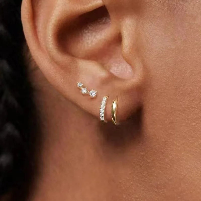 Minimalist Zircon Hoop Earrings – Timeless Elegance ✨